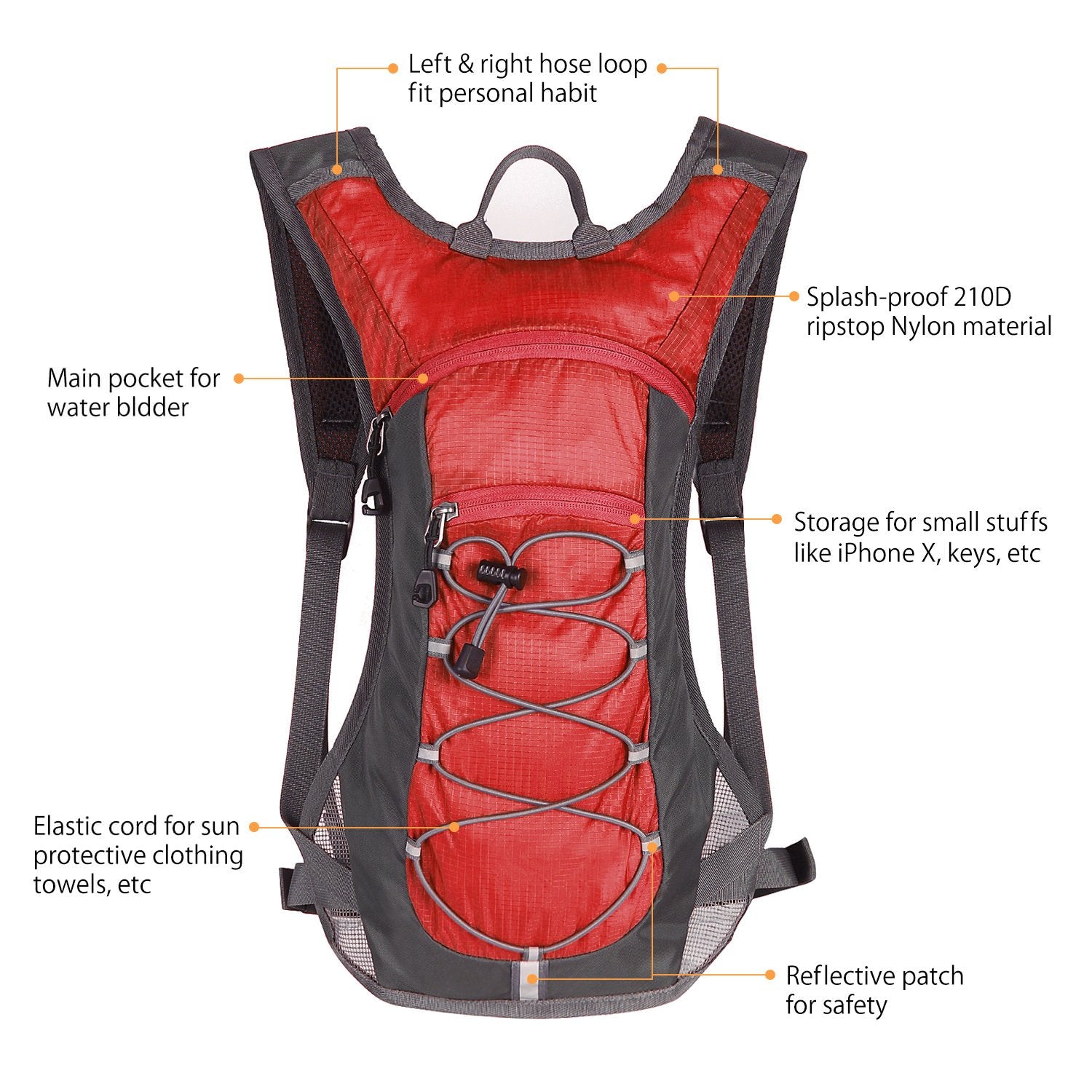 2L Water Bladder Hydration Pack with 70 oz