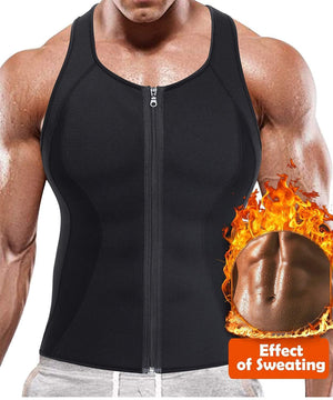 Men's Yoga Sauna Running Exercise Zipper Vest Fast Fat Burning