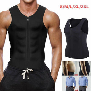 Men's Yoga Sauna Running Exercise Zipper Vest Fast Fat Burning