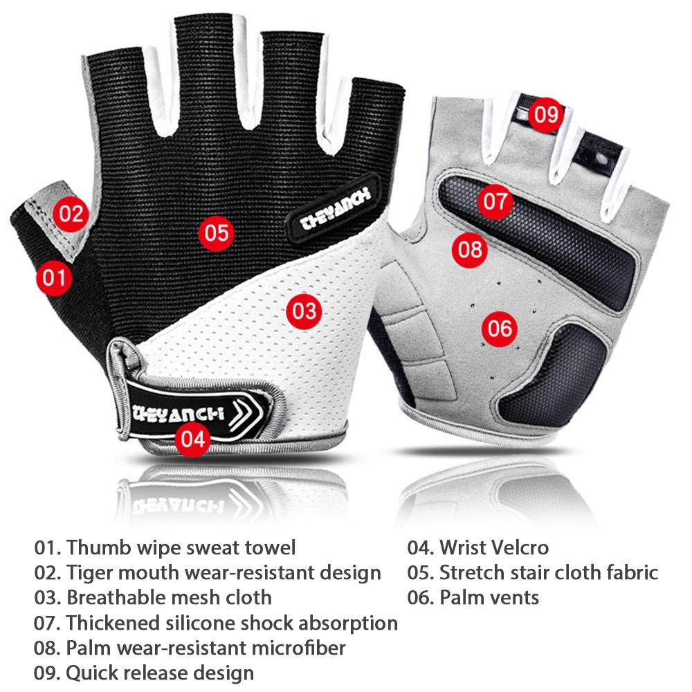 Half Finger Cycling Glove Anti-Slip Shock-Absorbing Gloves
