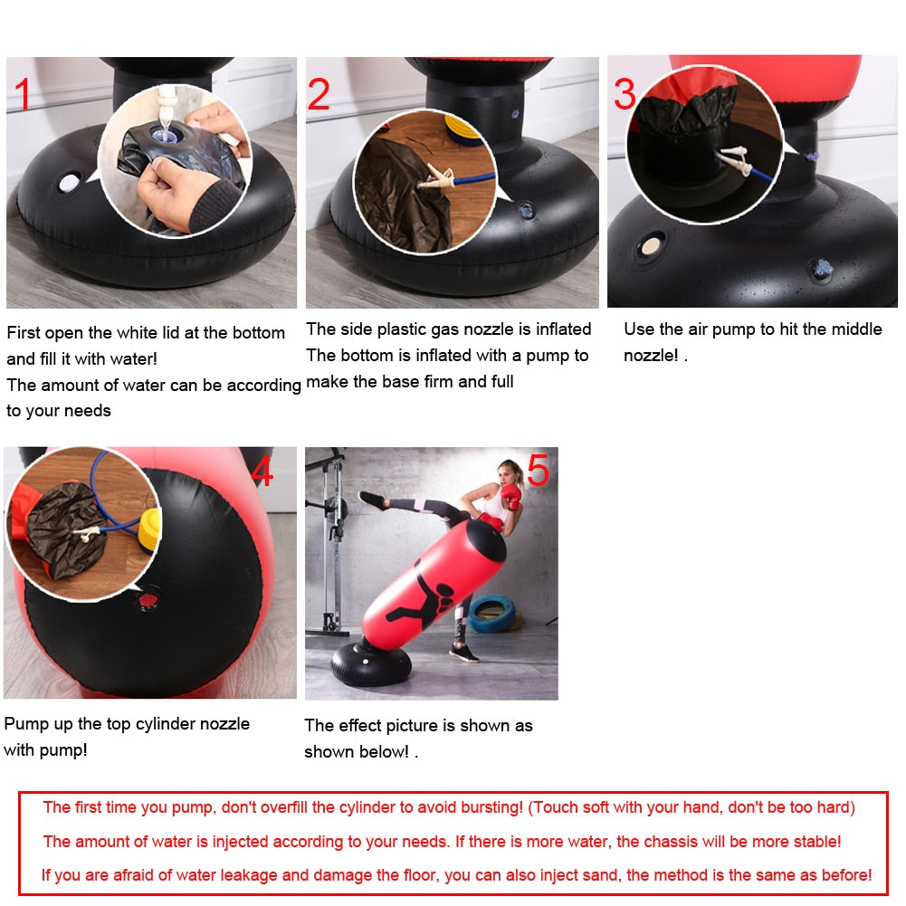 Instructions For Inflatable Punching Bag With Air Pump